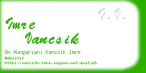 imre vancsik business card